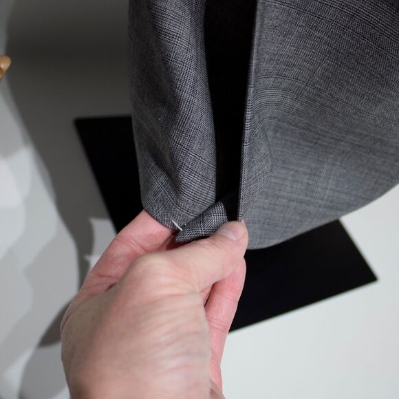 Banana Republic Gray Plaid Blazer Sport Coat 100% Wool Tailored Fit Men Size 42R - Picture 9 of 14